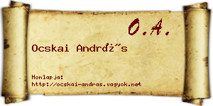 Ocskai András névjegykártya
